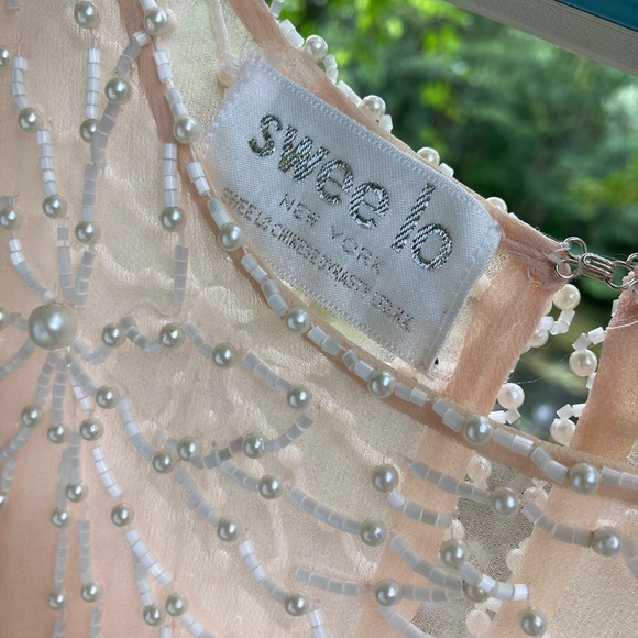 SweeLo Silk Pale Pink 2-Layered Beaded Dress - Picture 2 of 6
